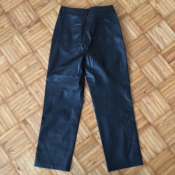 MANGO leather effect high waist pants - Picture 3 of 5